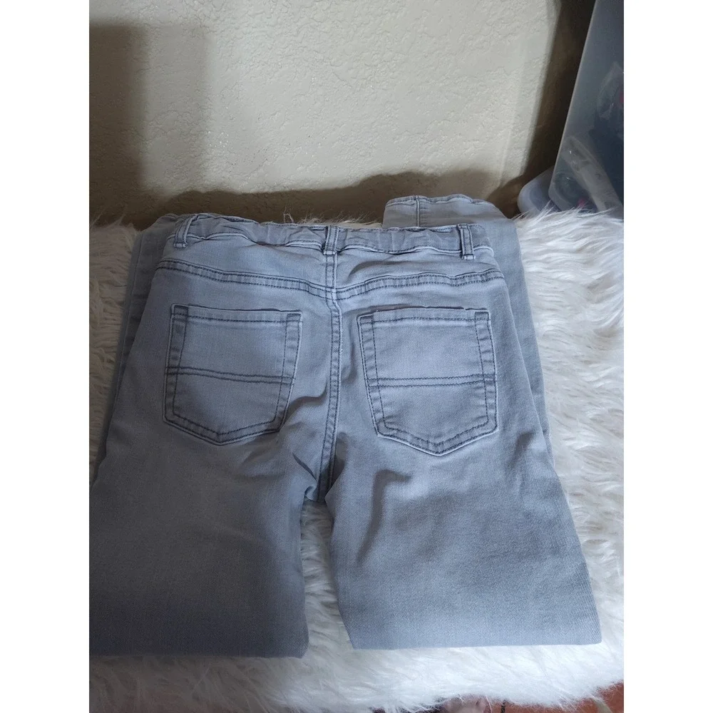 The Childrens Place Boys Skinny Stretch Jeans Gray Size 10 Adjustable Waist